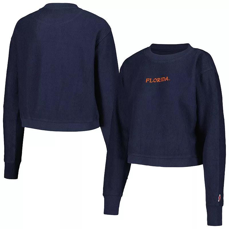 Womens League Collegiate Wear Navy Florida Gators Timber Cropped Pullover Sweatshirt Product Image