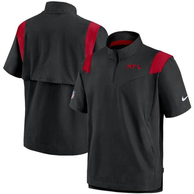 NIKE Black Atlanta Falcons Sideline Coaches Short Sleeve Quarter-zip Jacket Product Image