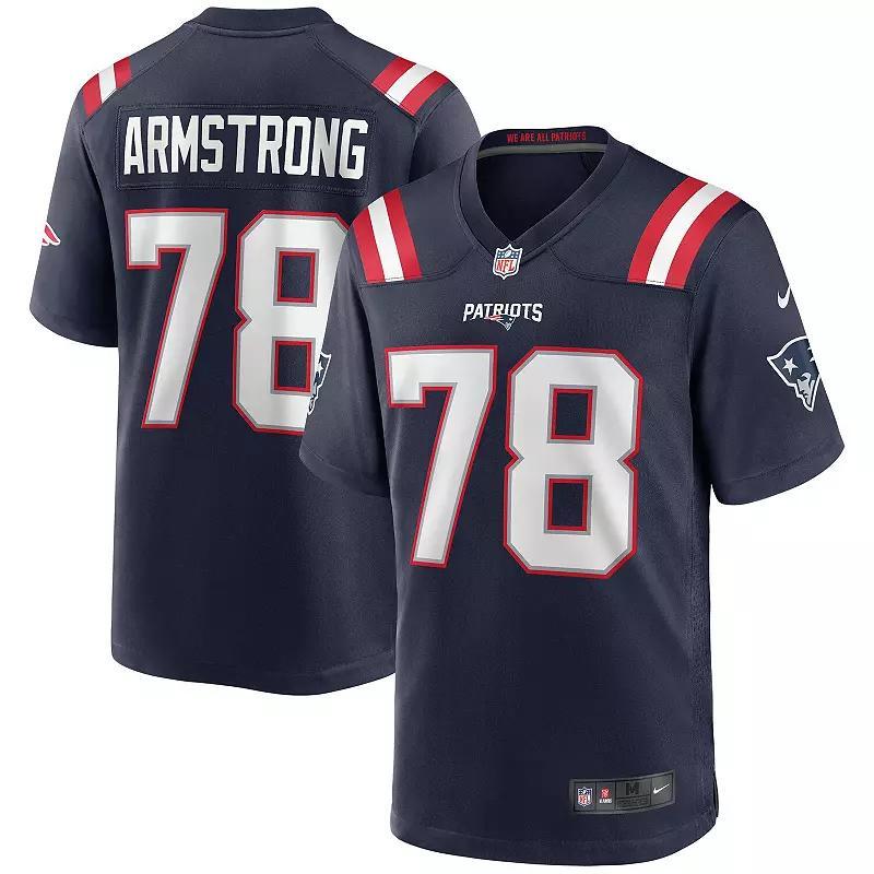 Mens Nike Bruce Armstrong New England Patriots Game Retired Player Jersey Blue Product Image