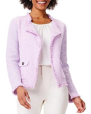 Nic+Zoe Fringe Mix Knit Pocket Blazer Product Image