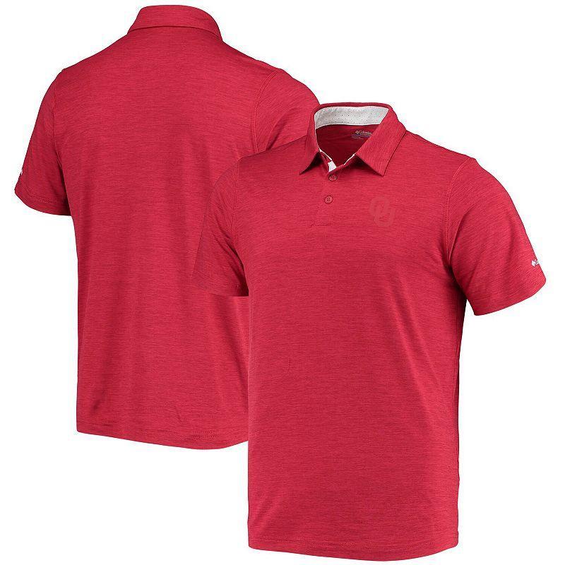 Mens Columbia Crimson Oklahoma Sooners Tech Trail Space Dye Omni-Shade Polo Product Image