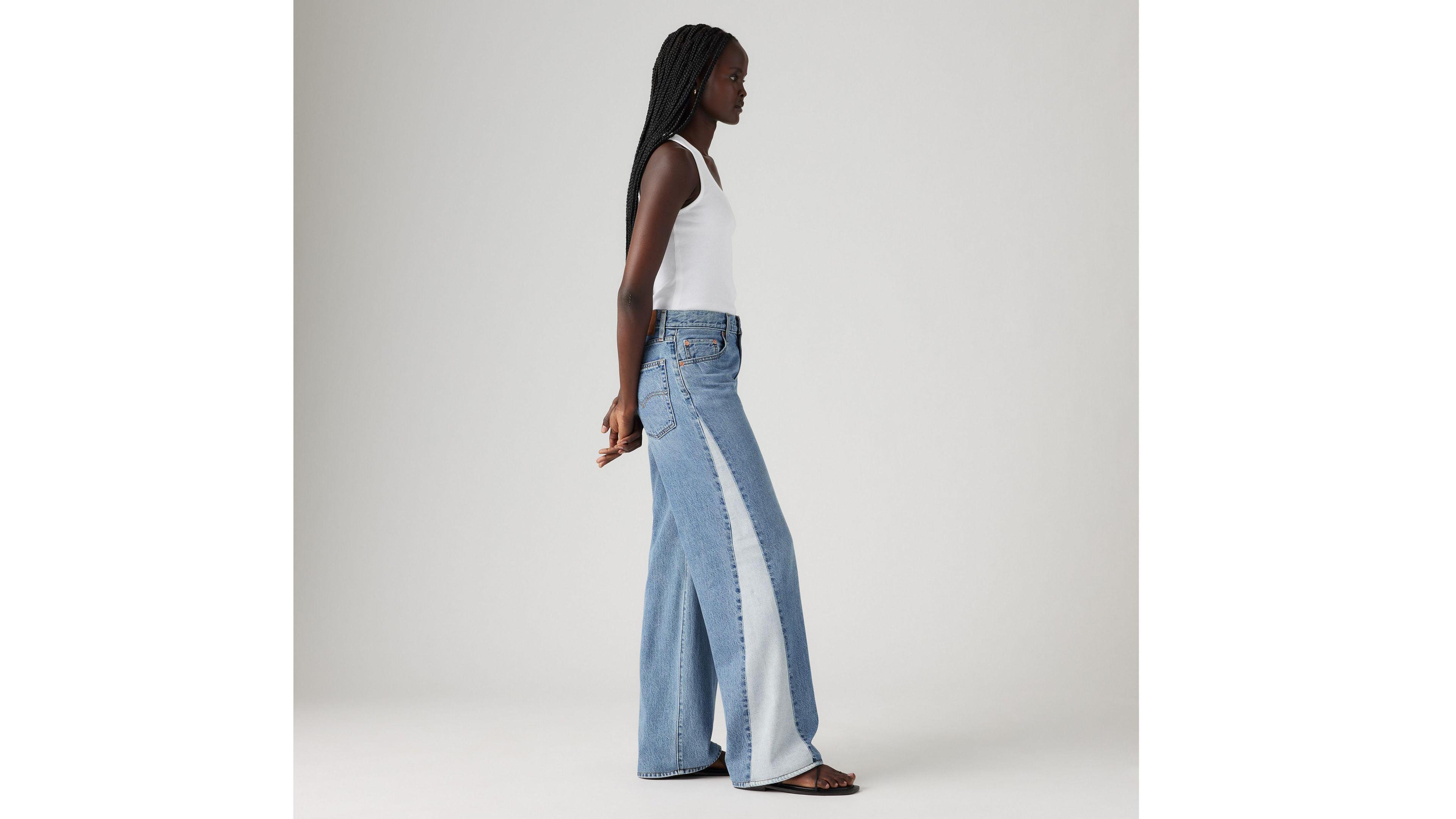 Baggy Dad Pieced Women's Jeans Product Image