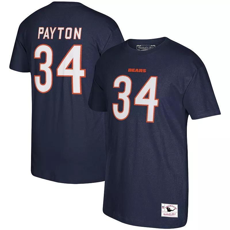 Mens Mitchell & Ness Walter Payton Chicago Bears Retired Player Logo Name & Number T-Shirt Blue Product Image