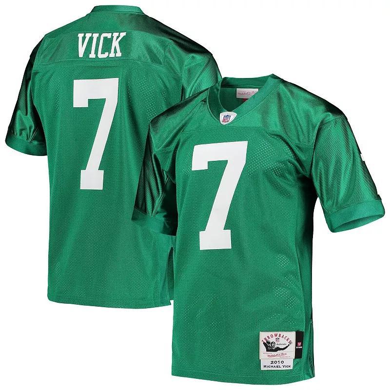 Mens Mitchell & Ness Michael Vick Kelly Philadelphia Eagles 2010 Authentic Throwback Retired Player Jersey Product Image