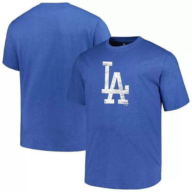 Mens Profile Heather Royal Los Angeles Dodgers Big & Tall Weathered Logo T-Shirt Product Image