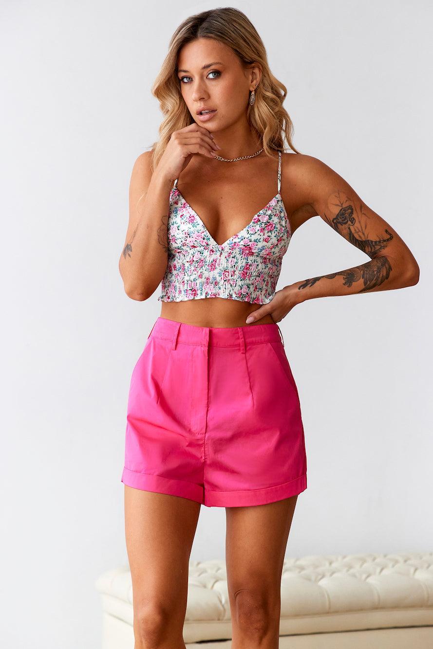 HELLO MOLLY Blooming Blossom Crop Top Pink Product Image