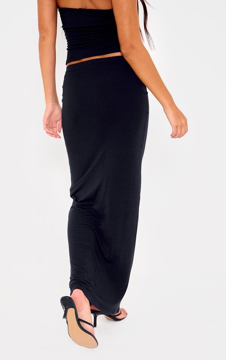 Black Double Layer Contour Jersey Maxi Skirt Product Image