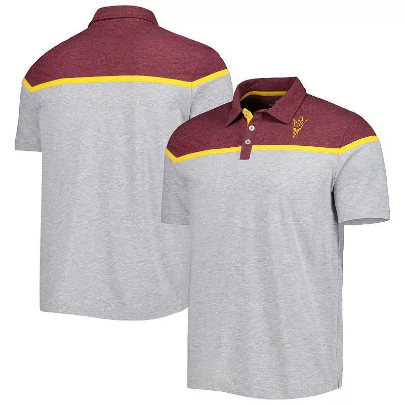 Mens Colosseum Heather Gray Arizona State Sun Devils Chamberlain Polo Shirt Product Image