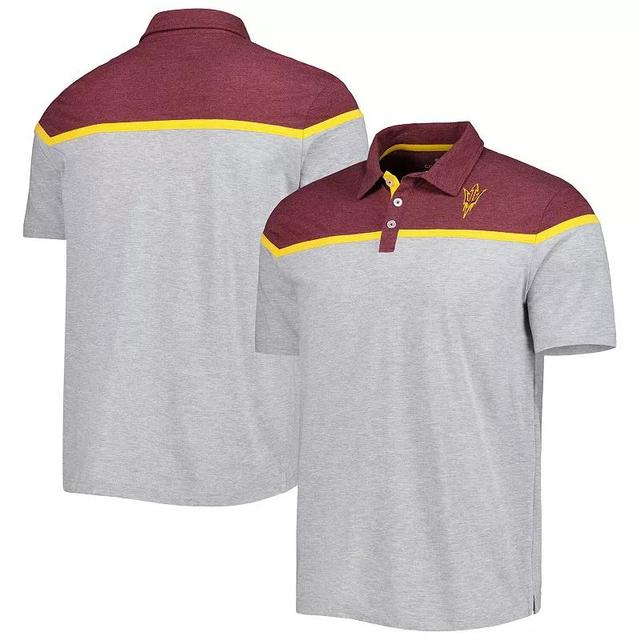 Mens Colosseum Heather Gray Arizona State Sun Devils Chamberlain Polo Product Image