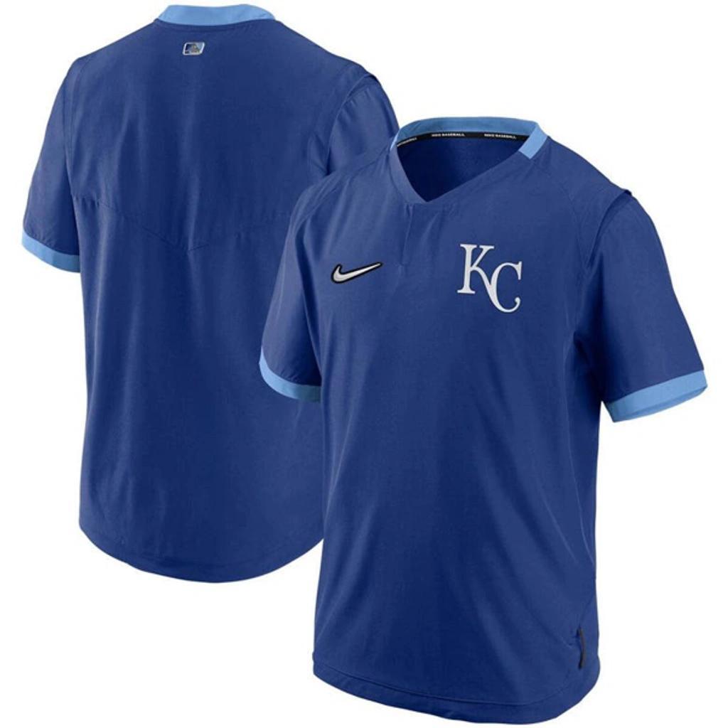 NIKE Men's  Royal And Light Blue Kansas City Royals Authentic Collection Short Sleeve Hot Pullover Ja In Royal,light Blue Product Image