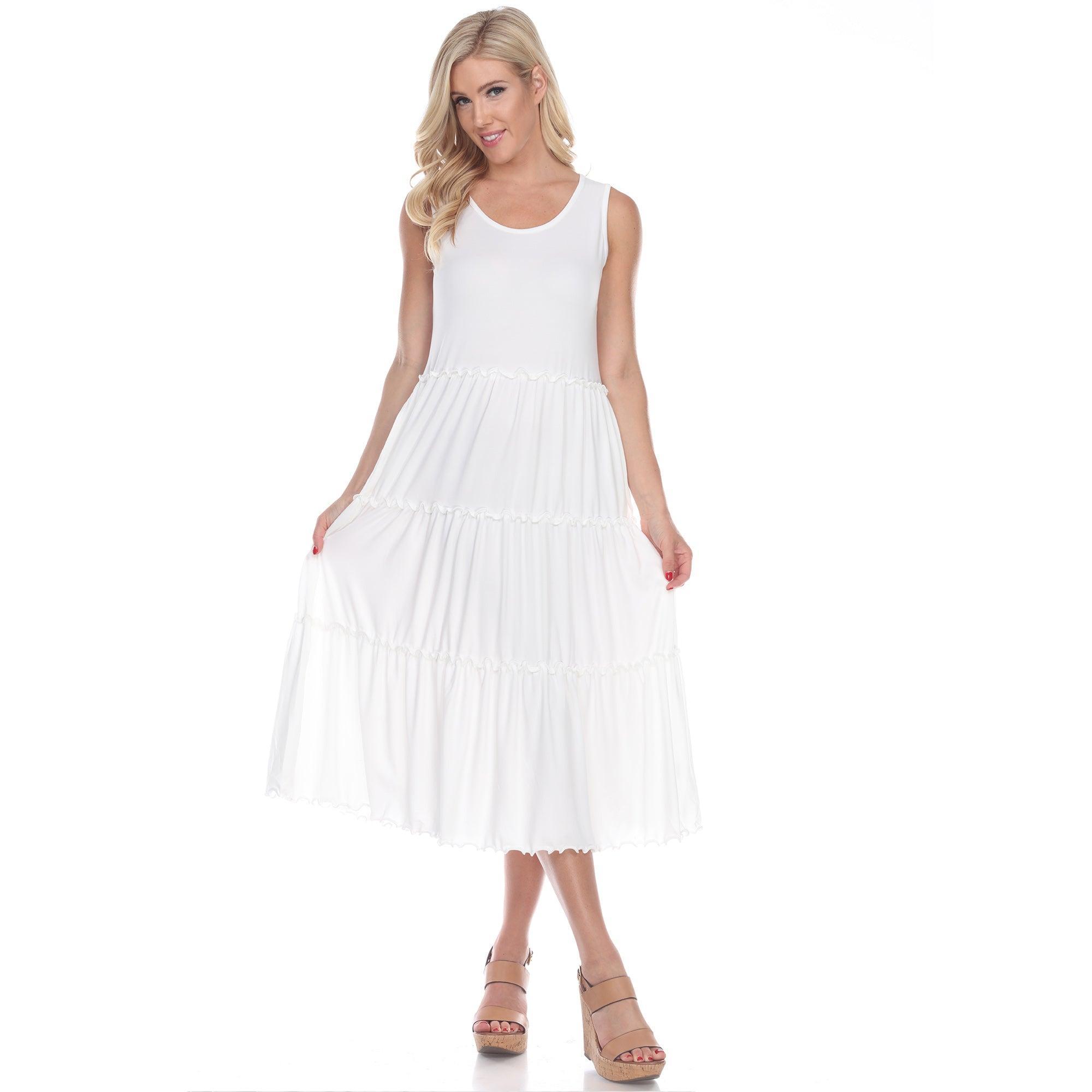 Scoop Neck Tiered Midi Dress Product Image