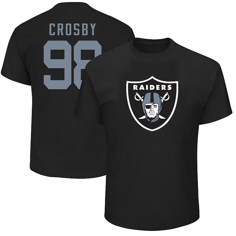 Mens Fanatics Branded Maxx Crosby Black Las Vegas Raiders Big & Tall Player Name & Number T-Shirt Product Image