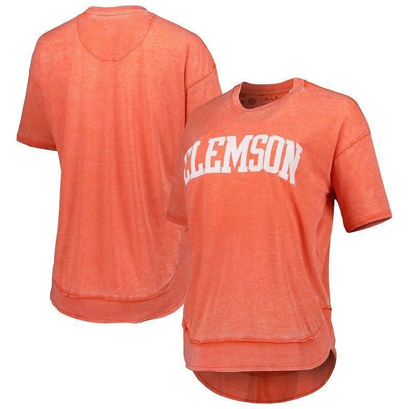 Womens Pressbox Clemson Tigers Arch Poncho T-Shirt Product Image