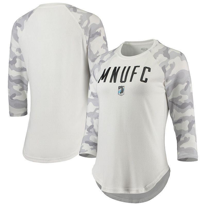 Womens Concepts Sport Cream/Gray Minnesota United FC Composite 3/4-Sleeve Raglan Top Product Image