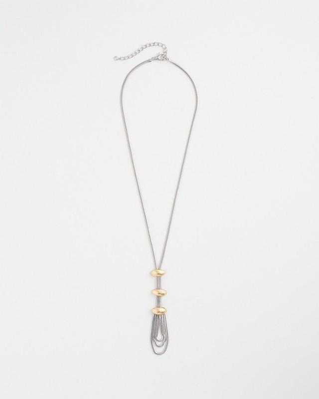 Mixed-Metal Chain Pendant Necklace Product Image