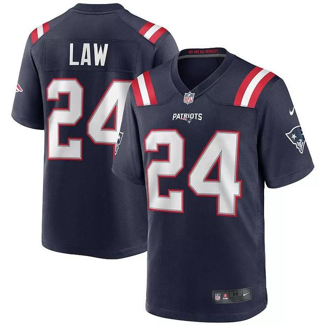 Mens Nike Ty Law New England Patriots Game Retired Player Jersey Blue Product Image