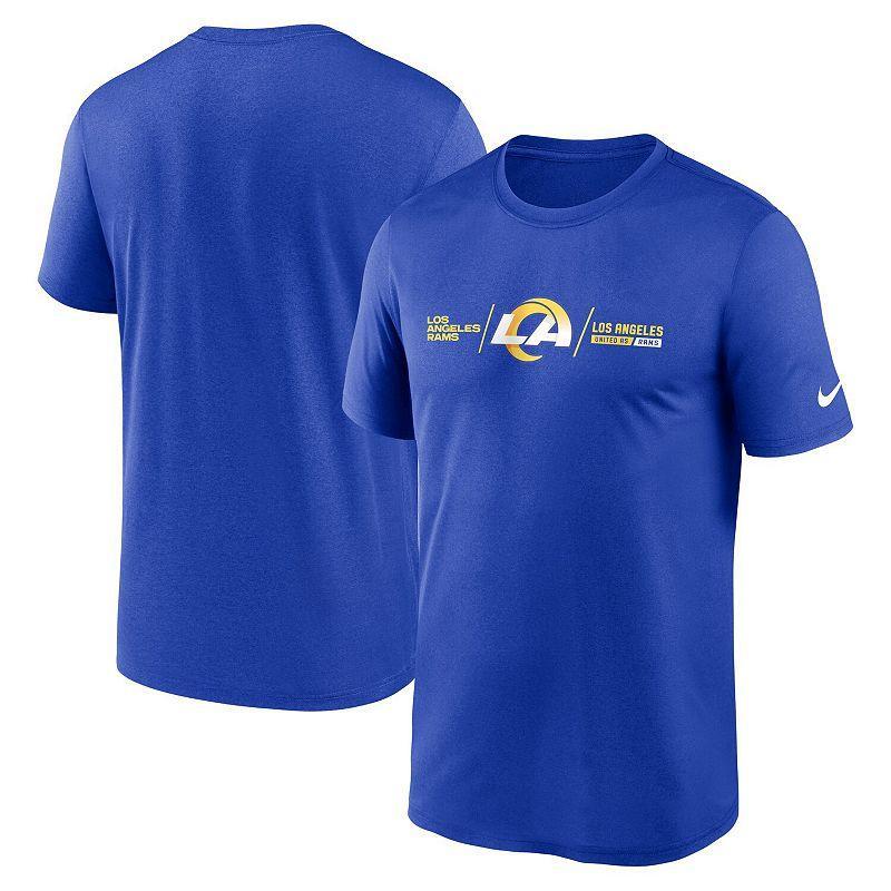 Mens Nike Royal Los Angeles Rams Horizontal Lockup Legend Performance T-Shirt Blue Product Image