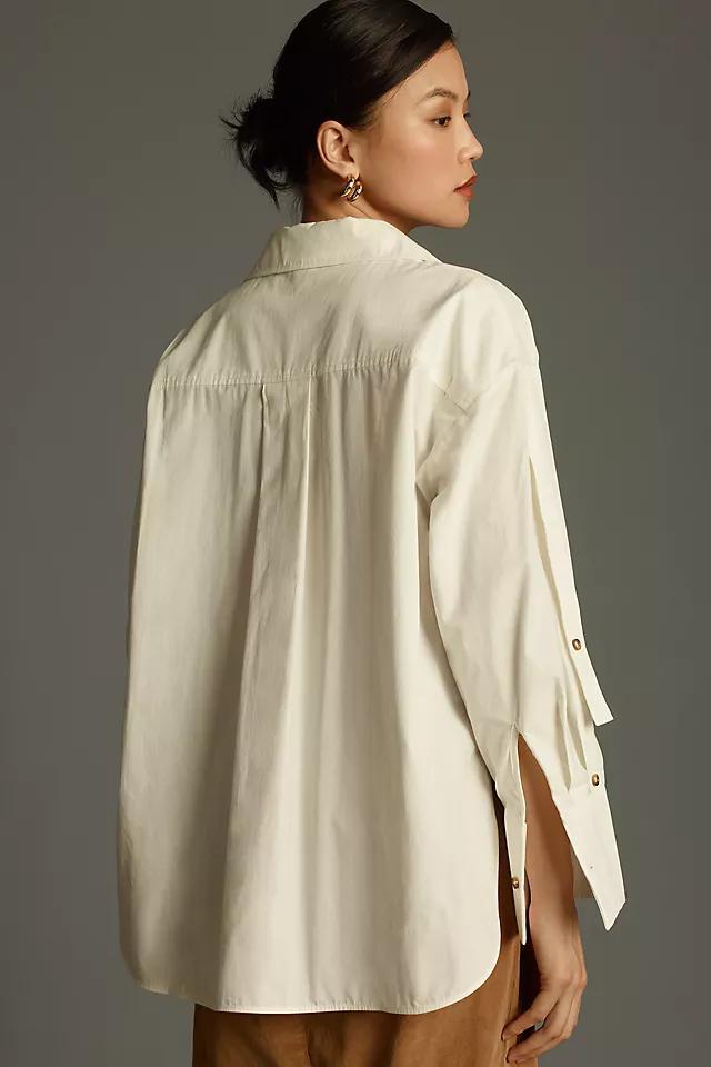 By Anthropologie Oversized Cuffed Buttondown Shirt Product Image