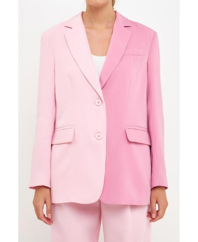 Womens Color block Blazer Product Image