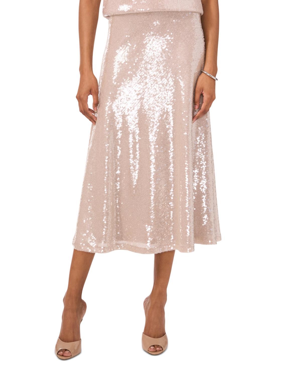 Vince Camuto Womens Metallic A-Line Midi Skirt Product Image