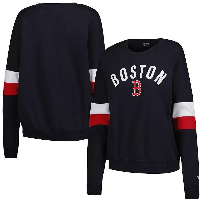 Womens New Era Boston Red Sox Game Day Crew Pullover Sweatshirt Blue Product Image