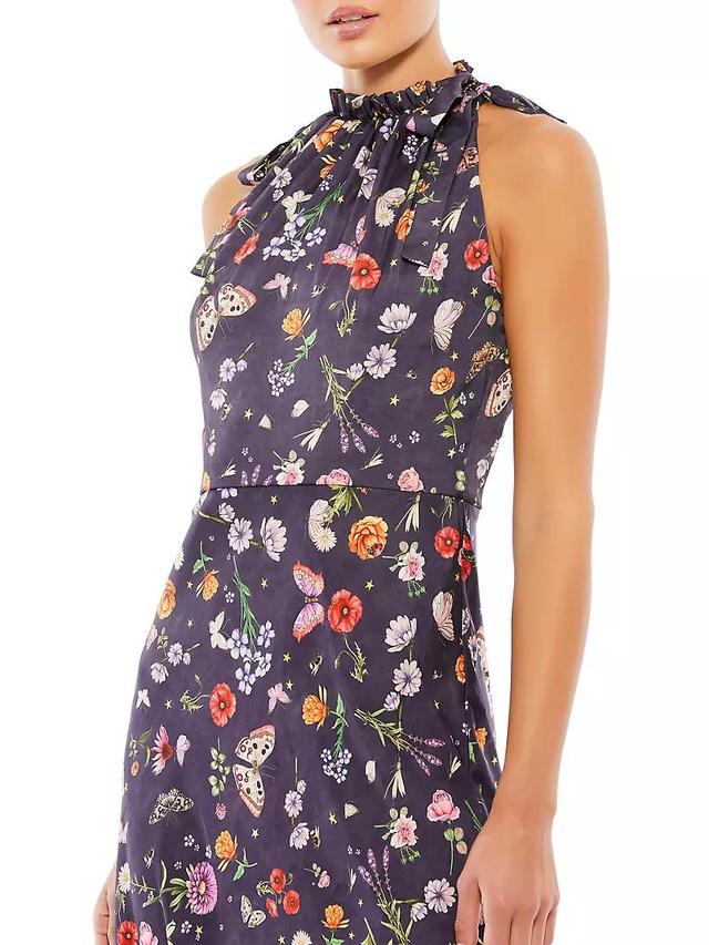 Ieena Floral Crepe Midi-Dress Product Image