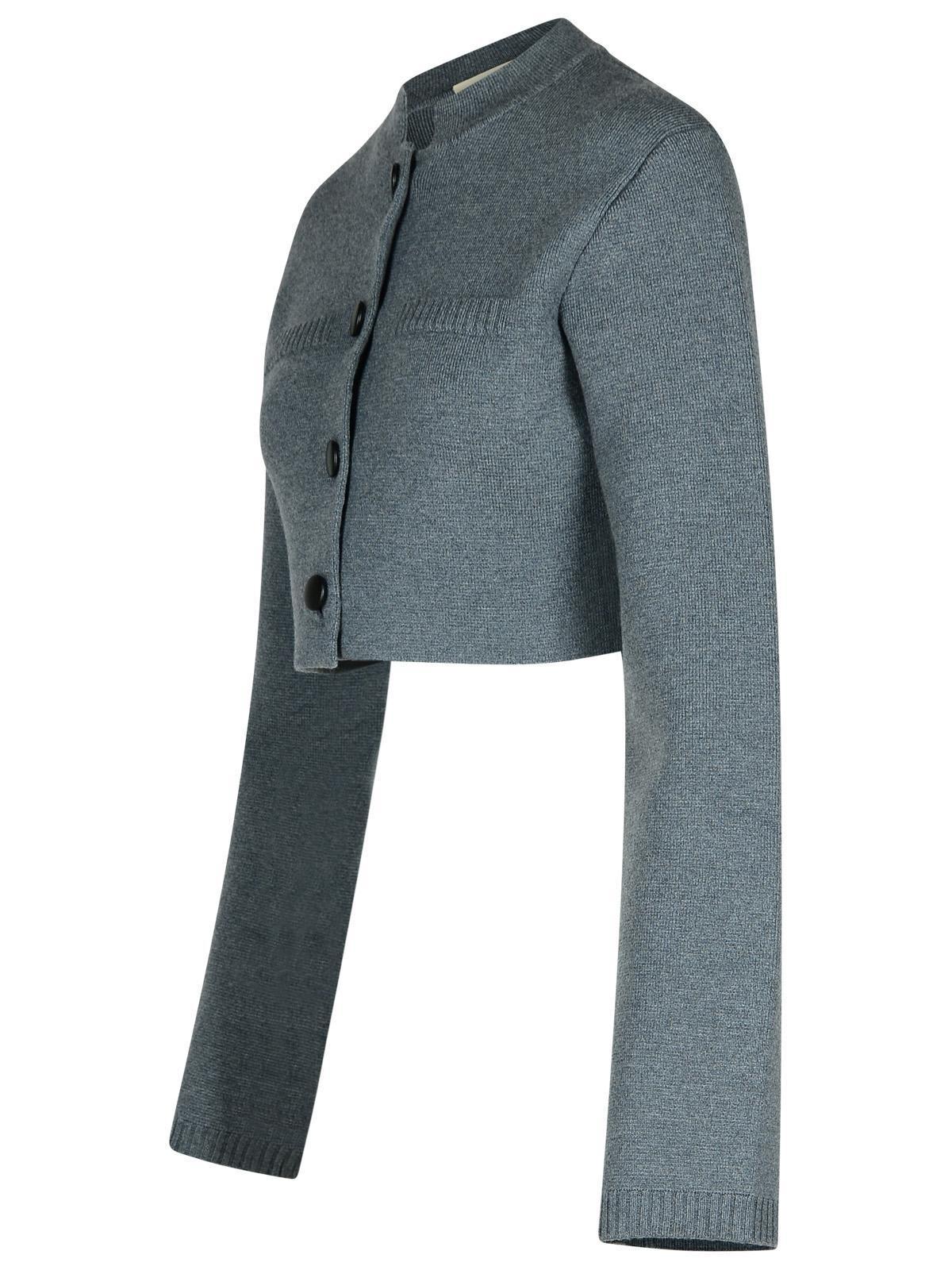 Ello Cropped Wool-blend Jacket In Grey Product Image