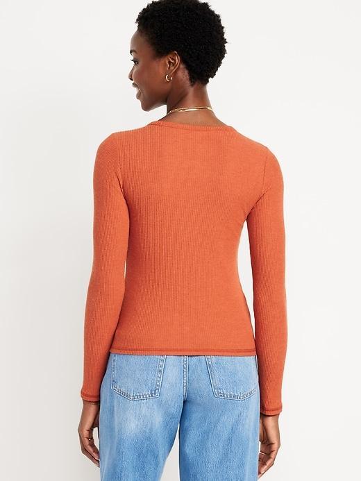 Plush-Knit Long-Sleeve T-Shirt Product Image