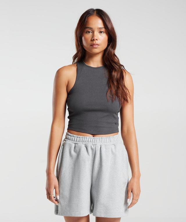 Gymshark Cotton Rib Midi Tank - Onyx Grey Female Product Image