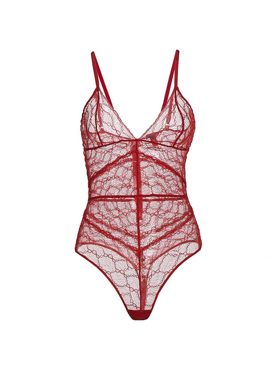 Womens Mon Cheri Sheer Lace Bodysuit Product Image