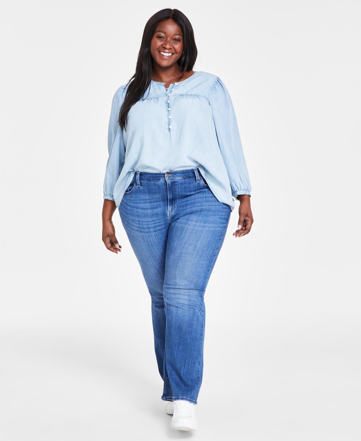 Levis Plus Size 726 High Rise Flare Leg Denim Jeans Product Image