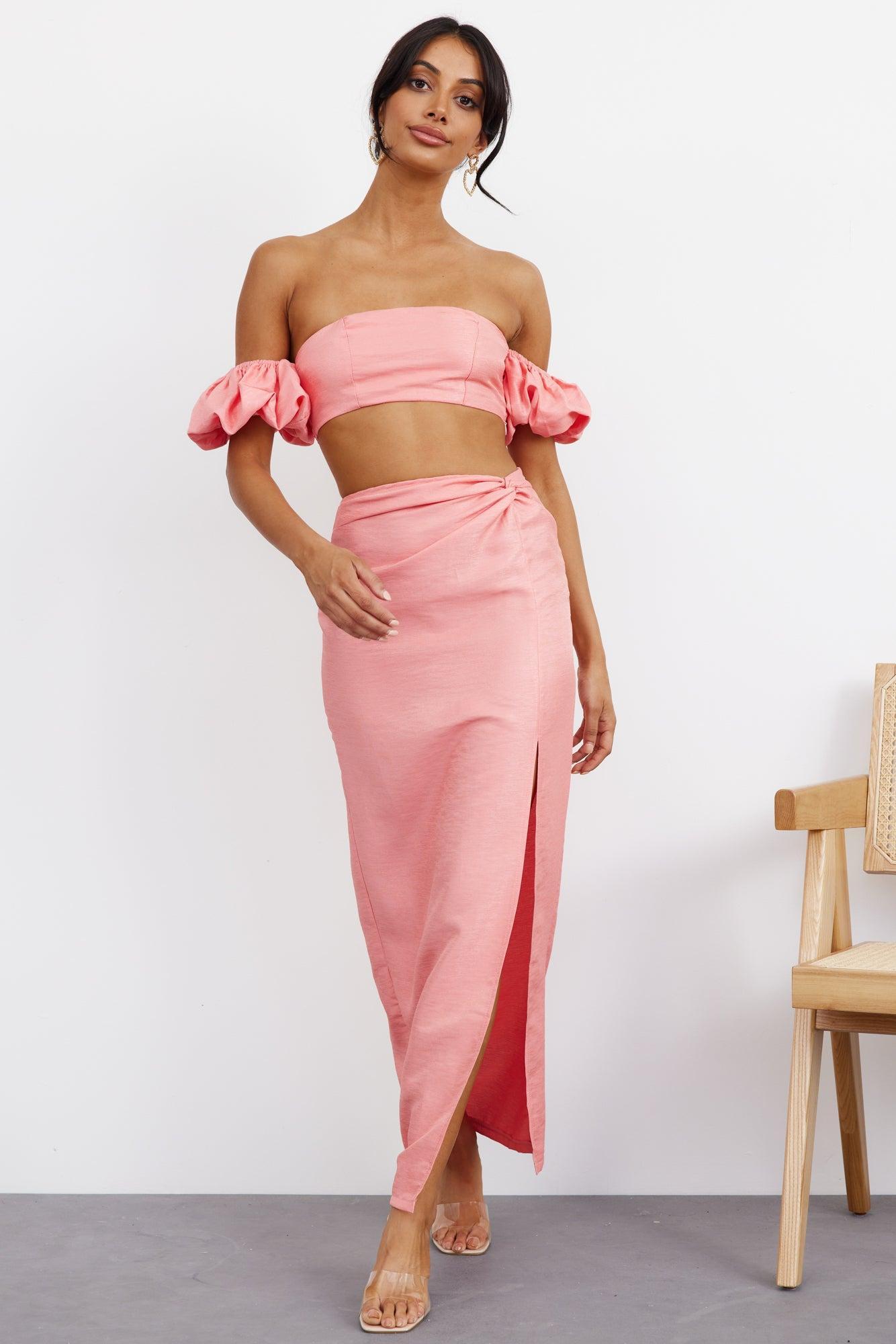 My Love Dive Maxi Skirt Pink Product Image