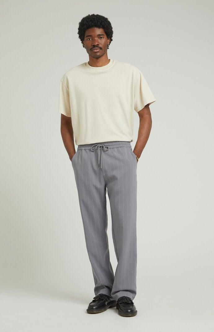 Men's Pinstripe Liam Straight Trousers - Product Image