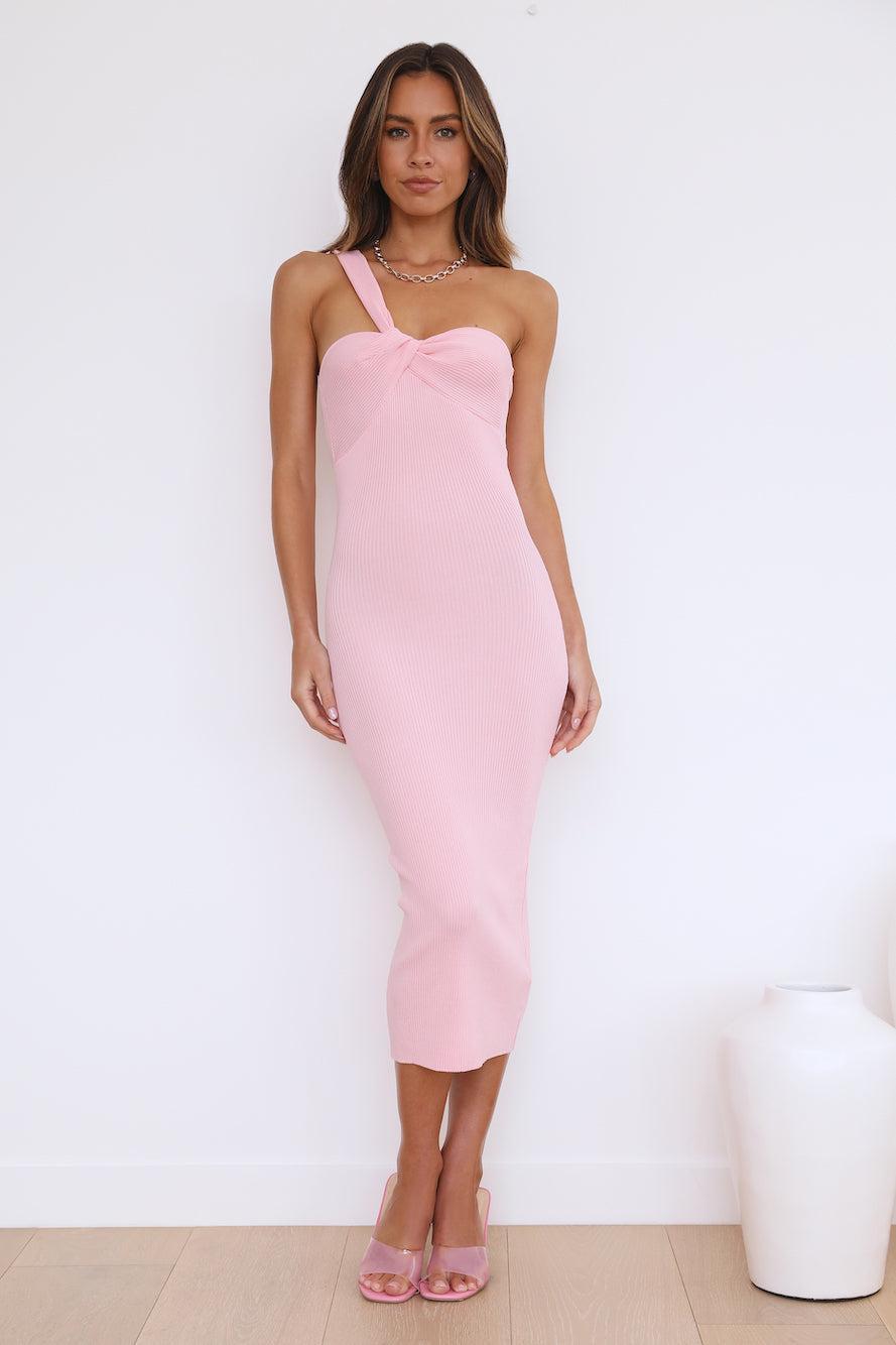 Effortlessly Stylish Midi Dress Pink Product Image