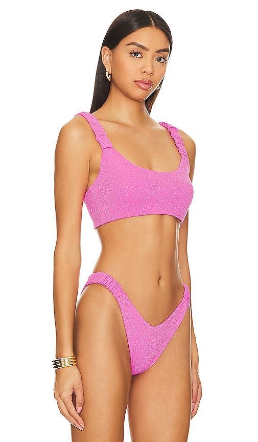 BEACH RIOT Effie Bikini Top in Pink. Product Image