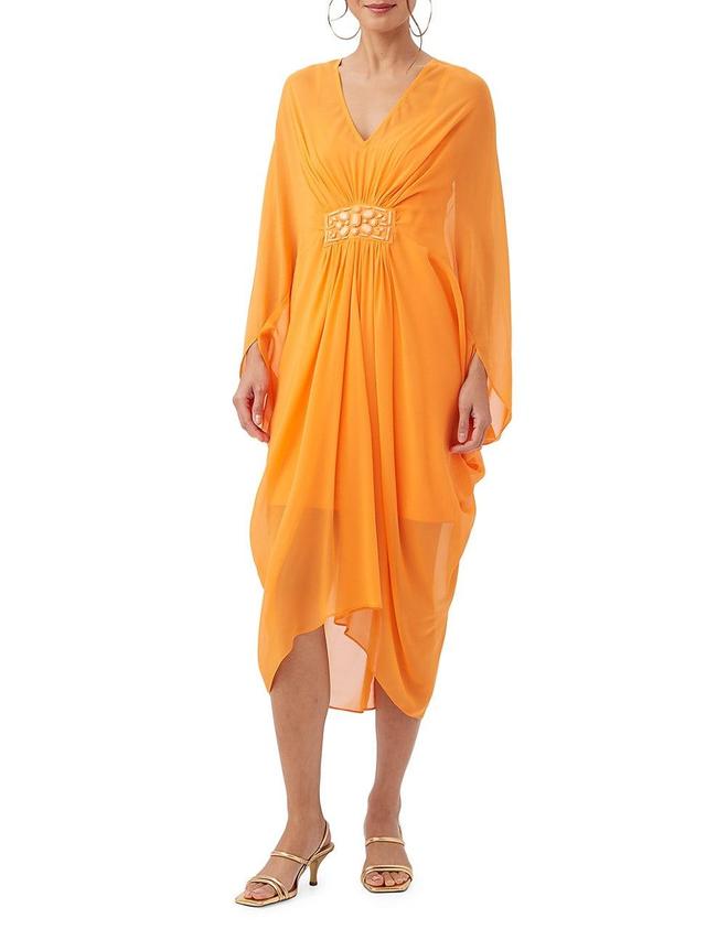 Womens Avisa Silk Midi-Dress Product Image