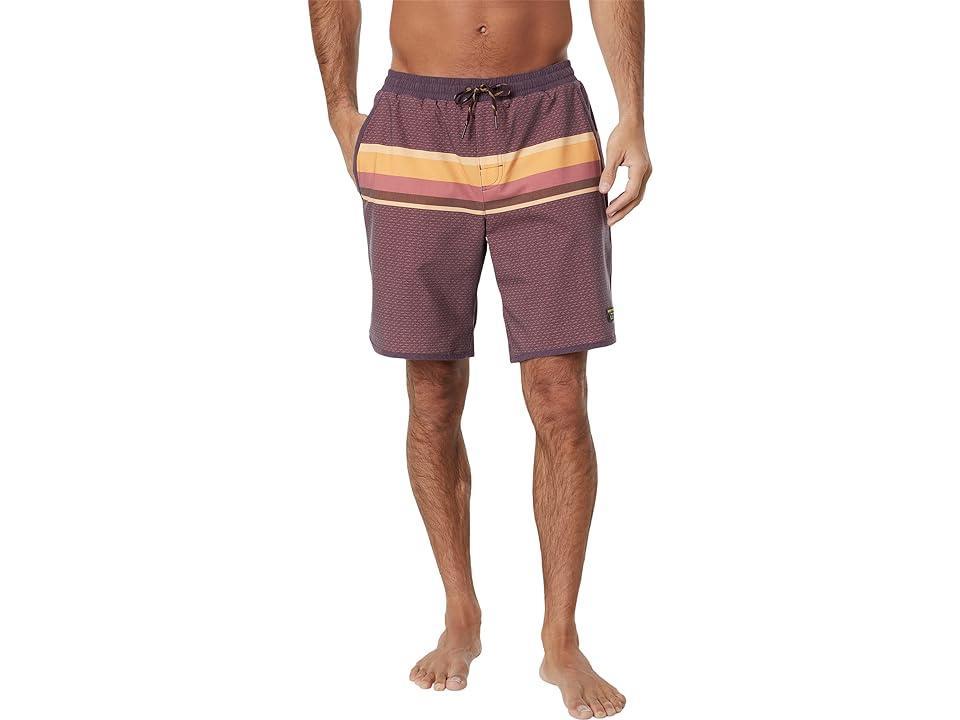 L.L.Bean 9 All Adventure Swim Print Shorts (Raisin Engineered Stripe) Men's Swimwear Product Image