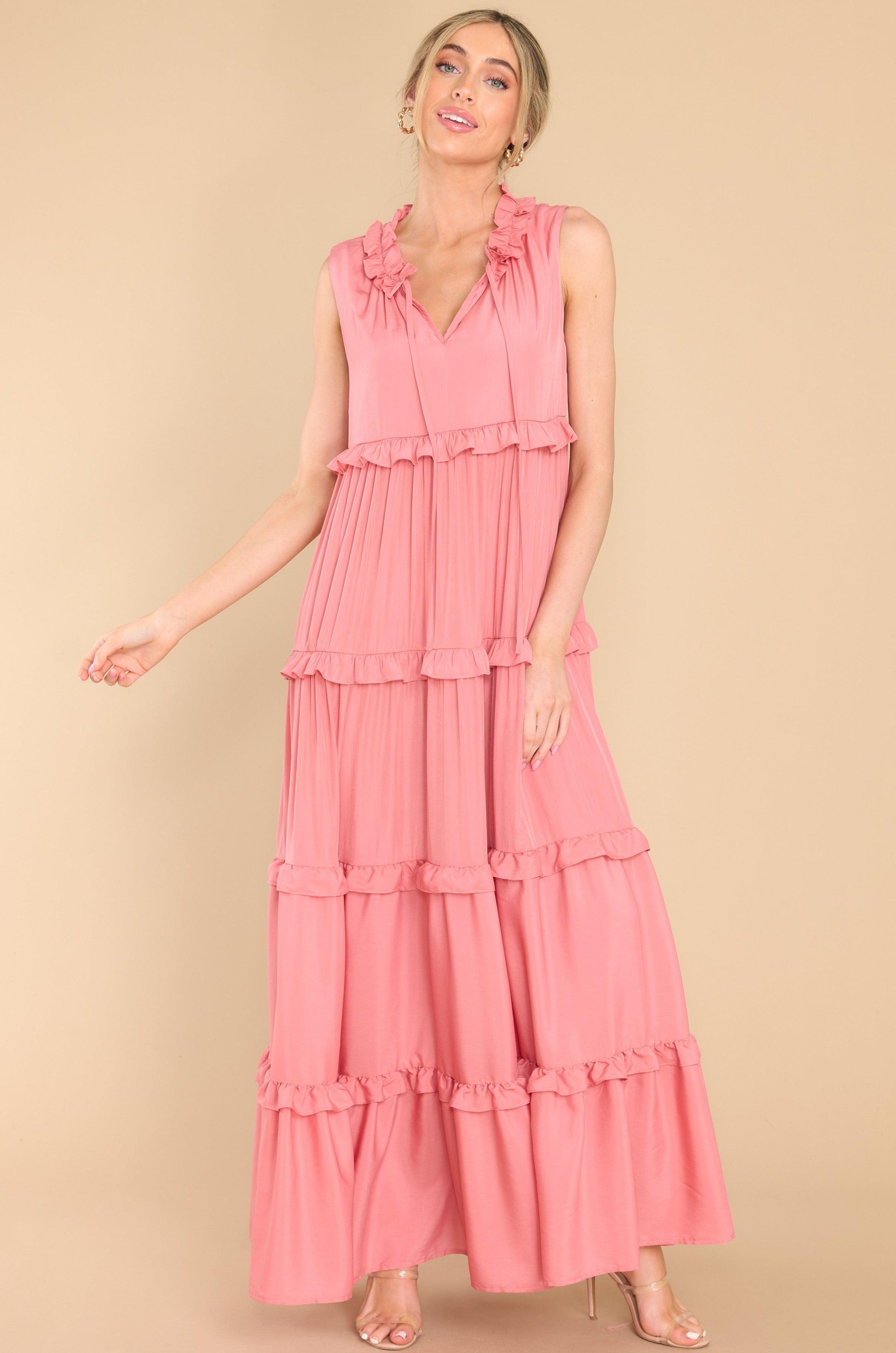 Aura When I Look At You Peony Maxi Dress Pink Product Image