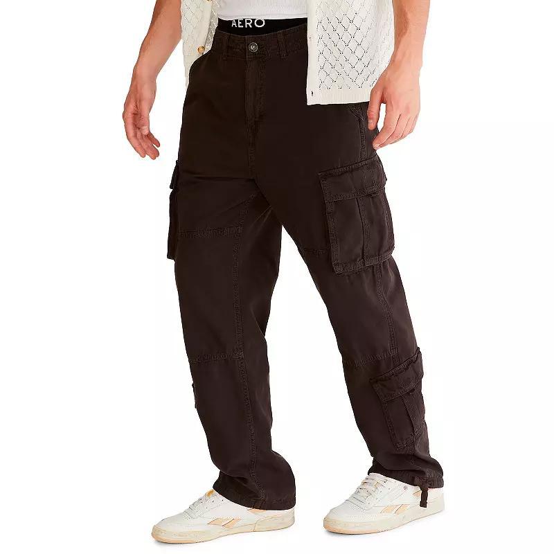 Mens Aeropostale Baggy Cargo Pants Moonless Black Product Image