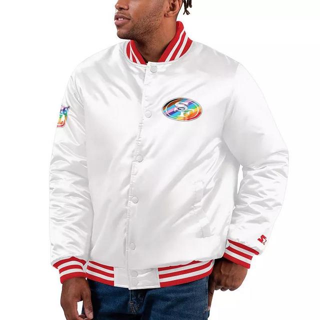 Mens Starter San Francisco 49ers Pride Full-Snap Varsity Jacket Product Image