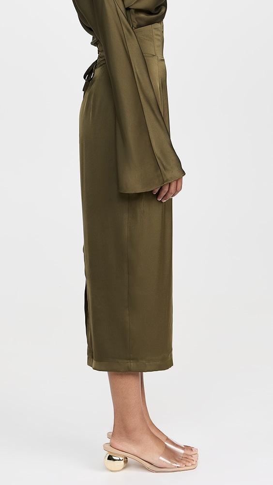 Andrea Iyamah Ido Drape Midi Skirt | Shopbop Product Image