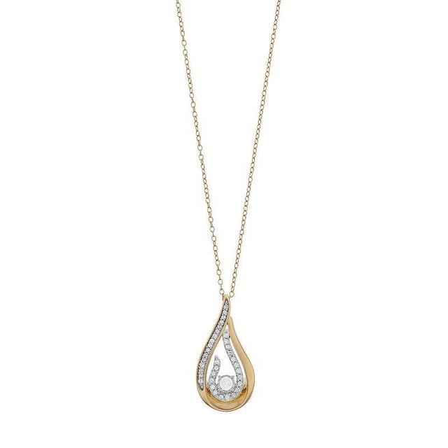 1/4 Carat T.W. Diamond Teardrop Pendant Necklace, Womens Pink Tone Product Image