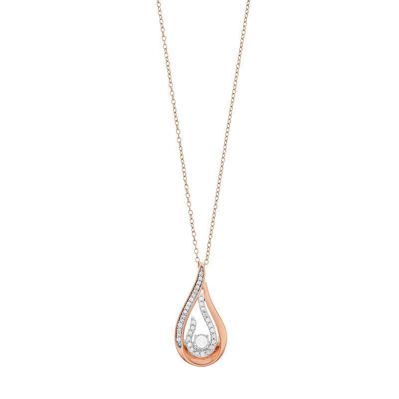 1/4 Carat T.W. Diamond Teardrop Pendant Necklace, Womens Yellow Product Image