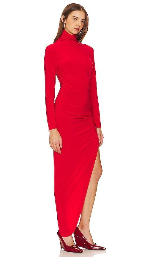 Womens Side-Drape Turtleneck Gown Product Image