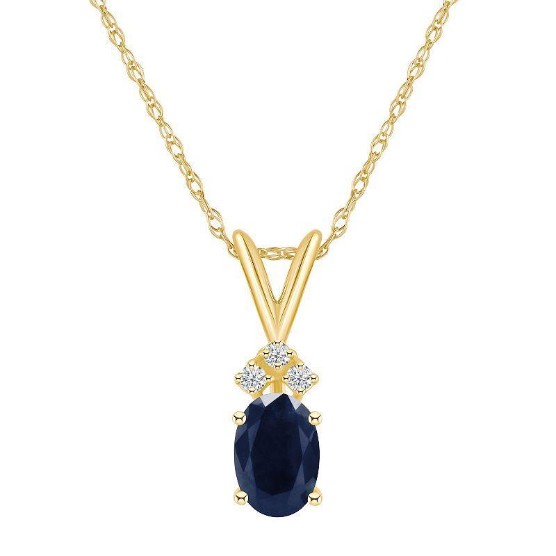 Celebration Gems 14K Yellow Gold Pear-Shaped Gemstone & Diamond-Accent Pendant Necklace, Womens Red Product Image