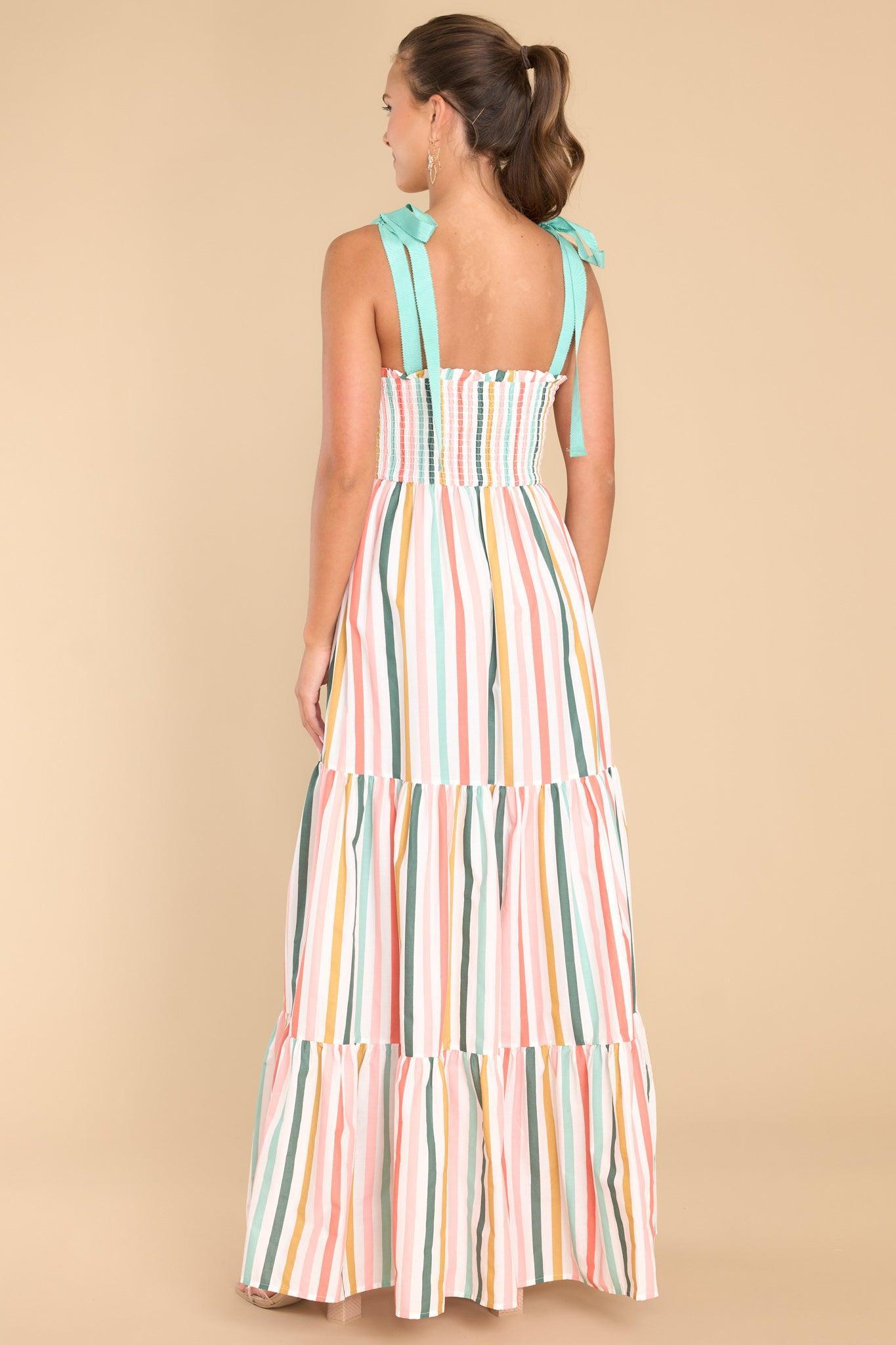 Aura Wishing For You Desert Sage Multi Stripe Maxi Dress Product Image