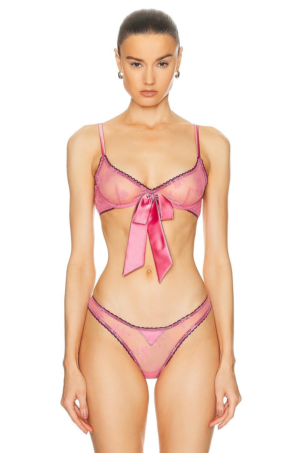 fleur du mal Untie Me Demi Bra in Pink Product Image