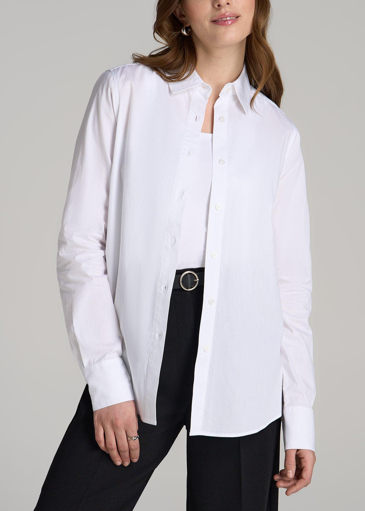 Tall Women's Regular Fit Dress Shirt in Bright White Female Product Image