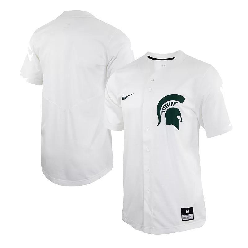 Mens Nike White Michigan State Spartans Replica Baseball Jersey - White Product Image