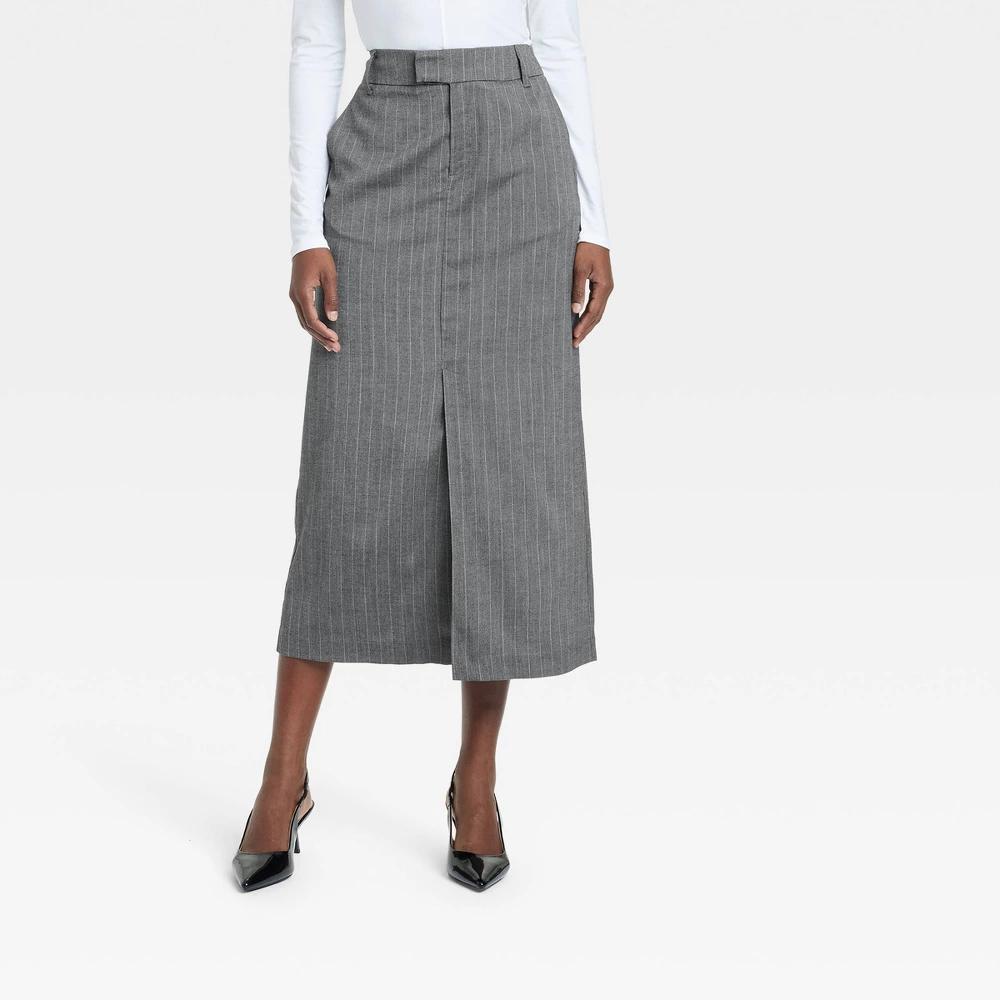 Womens Tailored Midi Skirt - A New Day Pinstripe Product Image